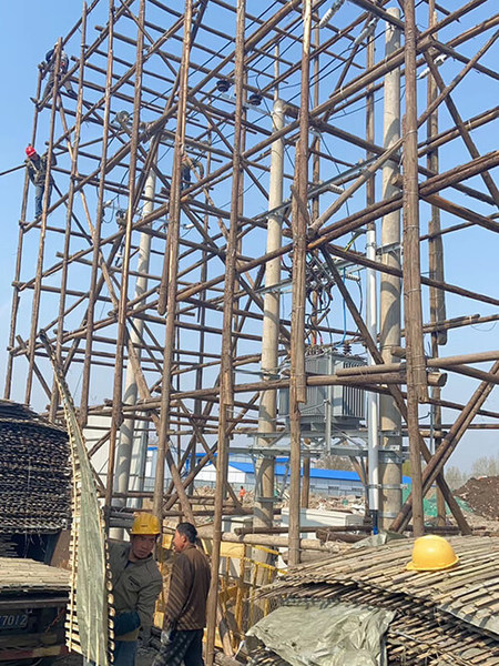 沙木杆脚手架护线架体