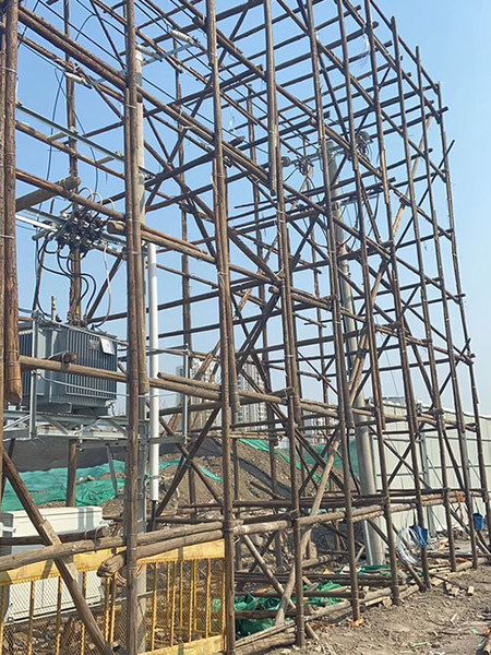 沙木杆脚手架护线架体